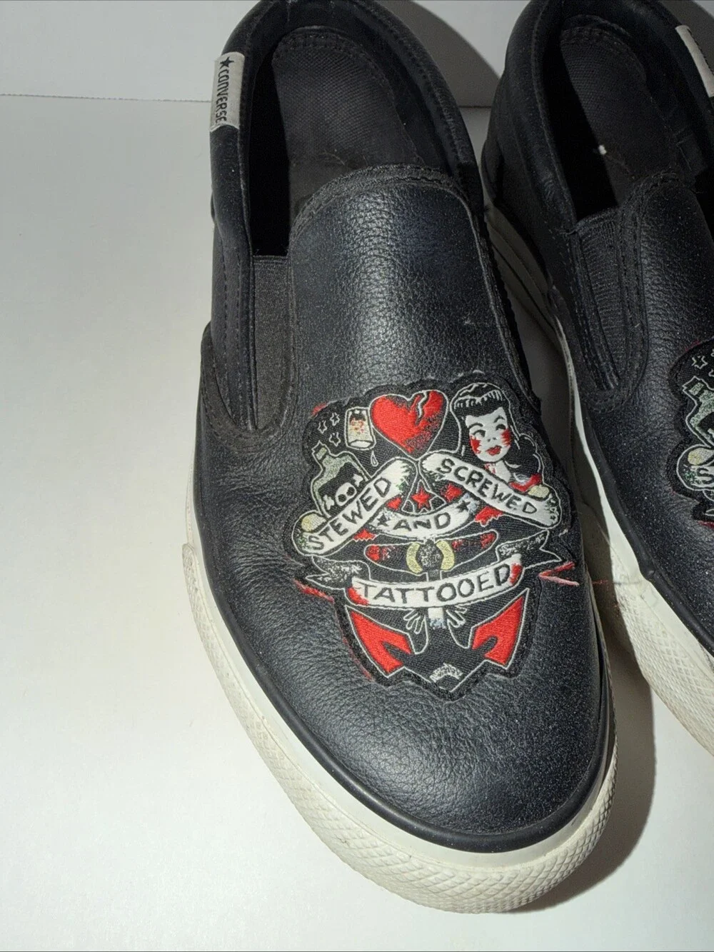 Rare Sailor Jerry Converse Slip-ons Stewed Screwed And Tattooed Men’s 7